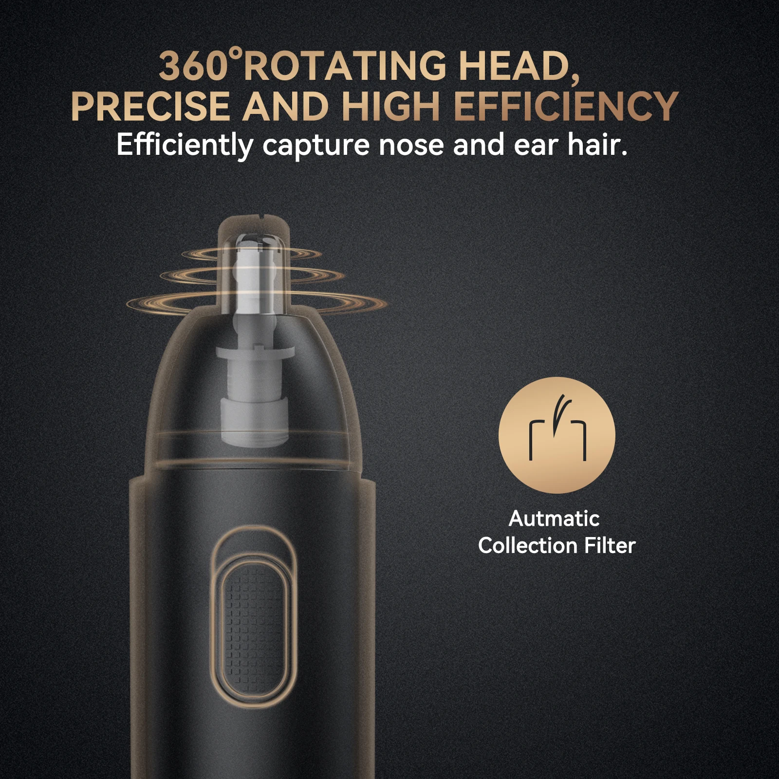 MAXGROOM Rechargeable Nose Hair Trimmer for Men 360 Rotating Dual-Blade Electric Shaver Eyebrows Nose Hair Trimmer Painless Safe 4
