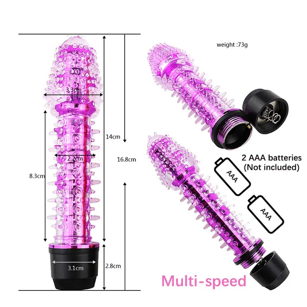 Sex Toys G Spot Stimulator Vibrator for Women Realistic Jelly Vibrating Dildo Thorn Dragon Beard Small Bald Vibrator Wand Adult Toys