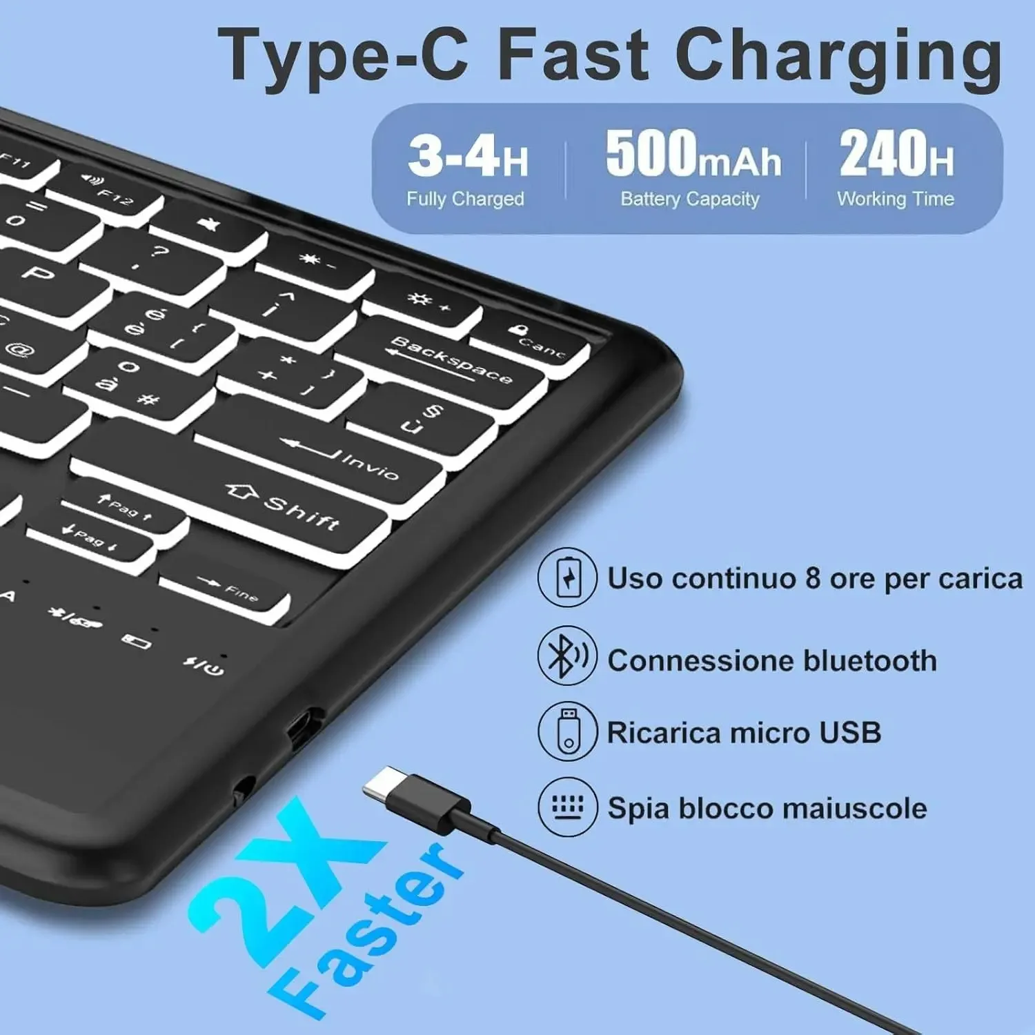 Bluetooth Keyboard Cover with Protective Case