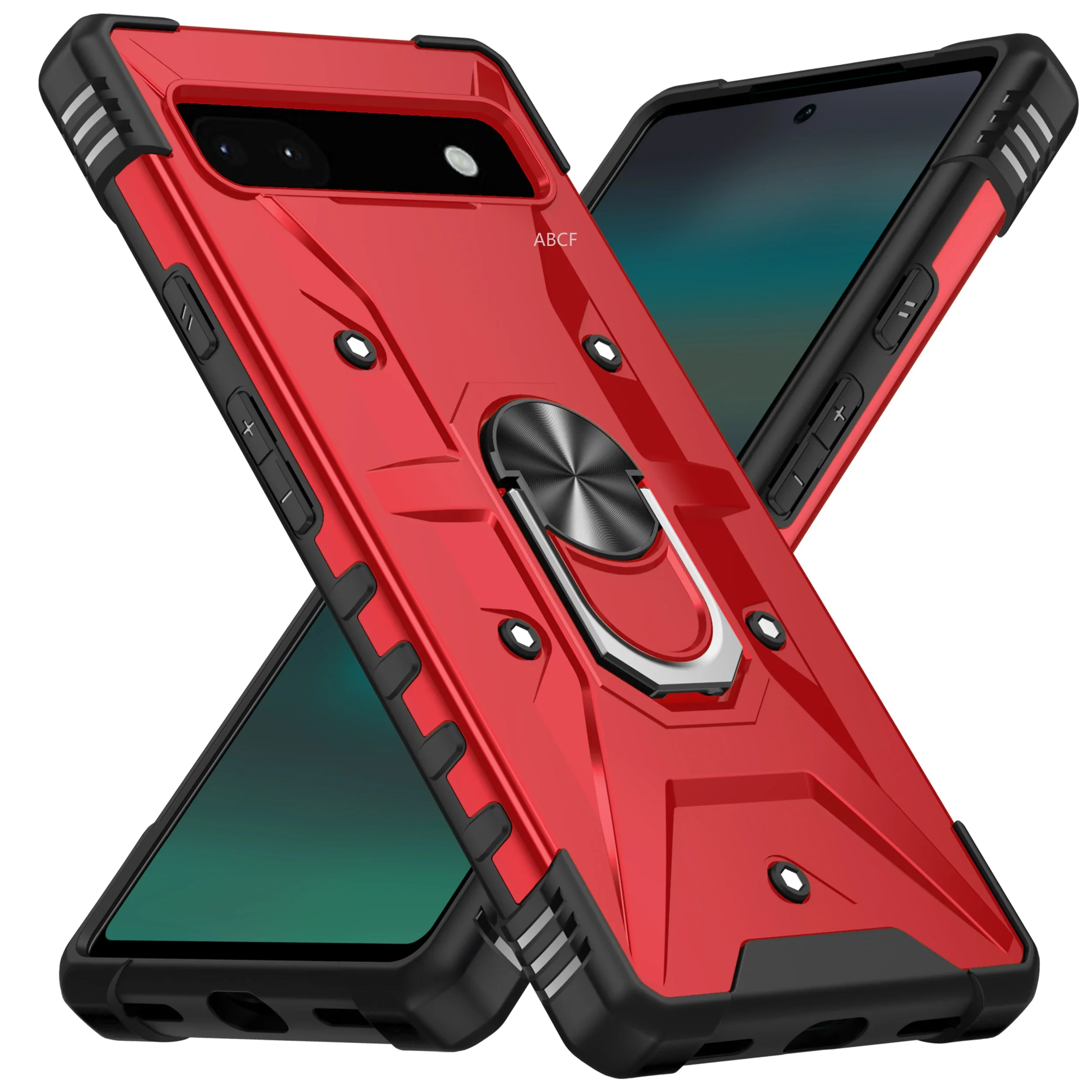 Hard Strong Magnetic Finger Ring Case for Google Pixel 8A Pixel 6A 7 Pro 8 Anti-Shock Cell Phone Accessories Case for Pixel 6A_voghion.com