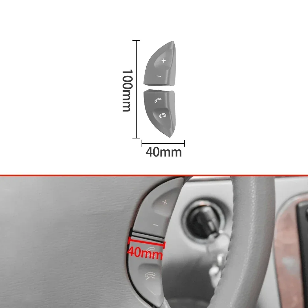 1 Paar Auto-Lenkrad-Schalterabdeckungen Multifunktions-Schalterknöpfe für Mercedes-Benz S CL Klasse W220 W215 – Detail 6