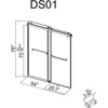 Frameless Shower Door, 50"-54" Wide, 76" high, 3/8" (10mm) Clear Tempered Glass with Towel bar, Double Sliding Door 5