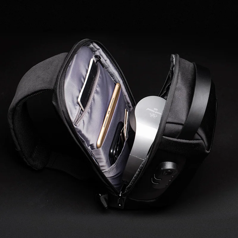 OYIXINGER Men's Waterproof Oxford Shoulder Bag Anti-theft USB Sling Bag New Multifunction Travel Messenger Chest Pack For Male