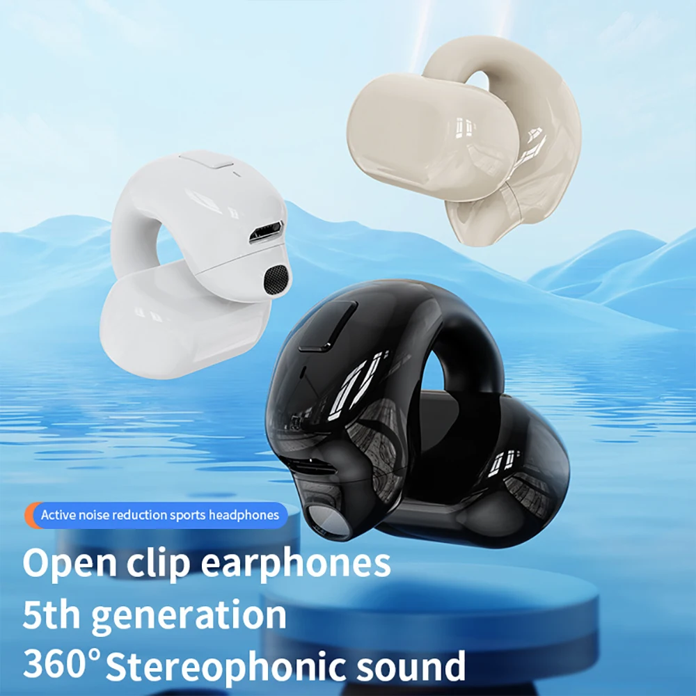 

New Clip-ear Bluetooth Headset Active Noise Reduction Sports Headphones HIFI Stereo Single Ear Handsfree Business Earphone