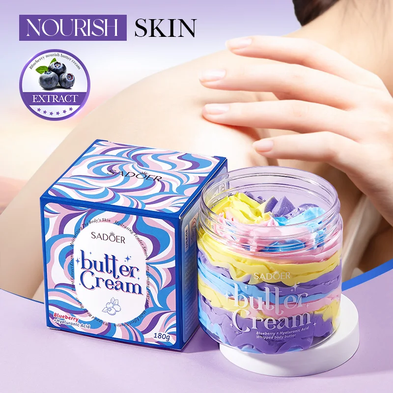 180g Crema al burro di mirtillo Lozione idratante per il corpo Rimuovi la pelle morta Pelle di pollo Rimozione dell'acne Restringimento dei pori Liscio Nutriente 3