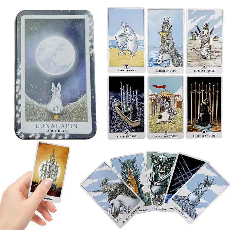 

Bunny Tarot Deck Oracle Cards Psychic Card Fortune Telling Powerful Divination Tarot Card Family Party Leisure Board Game