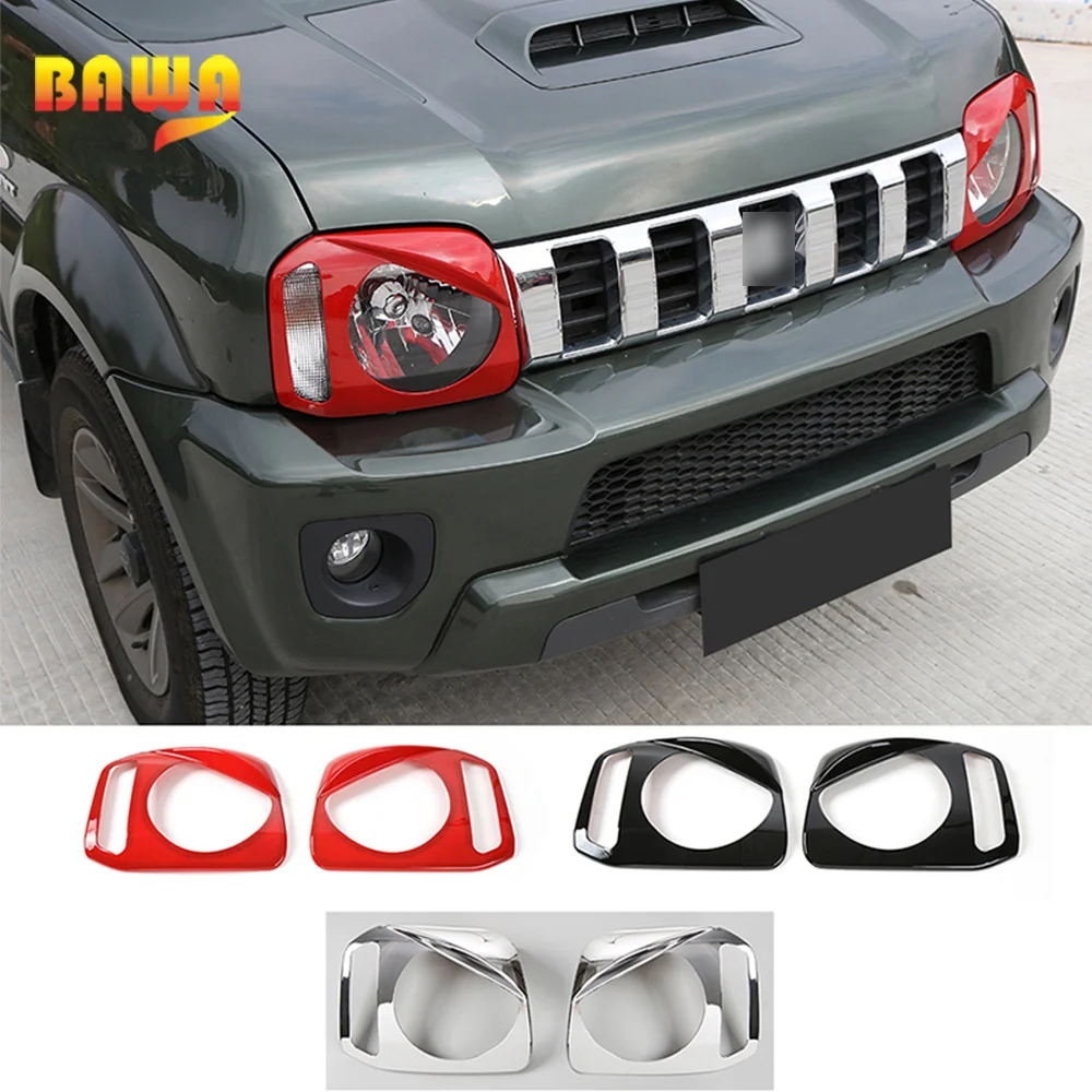Car Sticker Headlight Lamp Cover BAWA Lamp Hoods Car Front Headlight Light Lamp Cover for Suzuki Jimny 2007-ABS Car Stickers Styling Accessories For Jimny