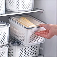 Fruit Storage Containers for Fridge with Removable Colander, Airtight Food Storage Container, Dishwasher Safe Produce Saver 1