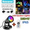6W Outdoor 16 Color LED Garden Lawn Lights with Remote Control Landscape Lighting Flood Lamp Waterproof RGB+Warm White Spotlight 4