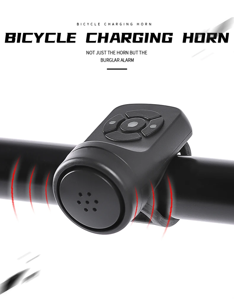 Description Picture 2 of itemUSB Rechargeable Bicycle bell 120dB Anti-Theft Waterproof Bicycle Vibration Sensor Alarm Bicycle Horn