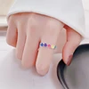 WYEAIIR 925 Sterling Silver Color Glazed Cute Smiling Face Cartoon Resizable Opening Ring For Women Luxury Jewelry 3