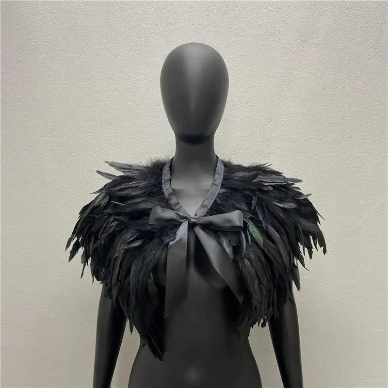 Special Feather Shawl Halloween Performance Prom Cloak Feather Vest Fake Neck Scarf free shipping custom suit men complete designer bridegroom wedding prom suits jacket pants vest