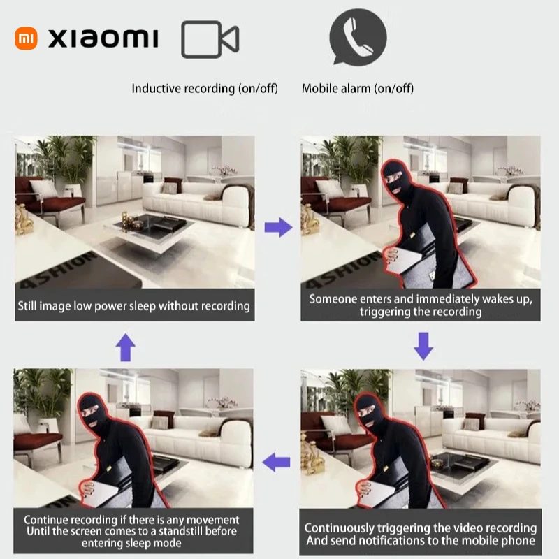Xiaomi X5 Wireless Camera Mini WiFi IP/AP Remote Monitor Rechargeable Battery Motion Detection 1080P Portable Camcorders Home 4