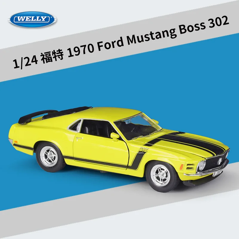 Welly 124 1970 Ford Mustang Boss 302 Alloy Car Model Diecasts & Toy