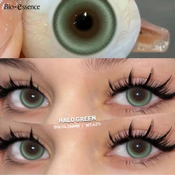 Bio - essence Green Colored Contact Lenses | Fashionable Y2K Summer Festival Essential for Selfies & Street Style (Halo Green)