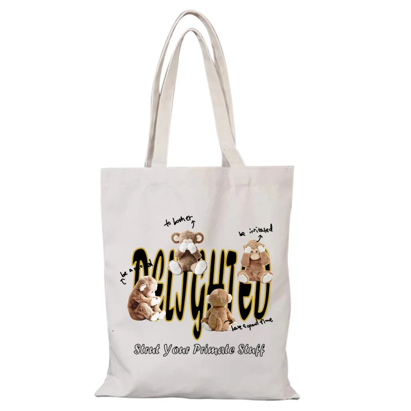 Freizeit Damen Handtasche Cartoon Niedliche Stofftaschen Handtaschen Strandtasche Mann Einkaufstasche Eco Shopper Shopping Canvas Schulter Lady the – Detail 9