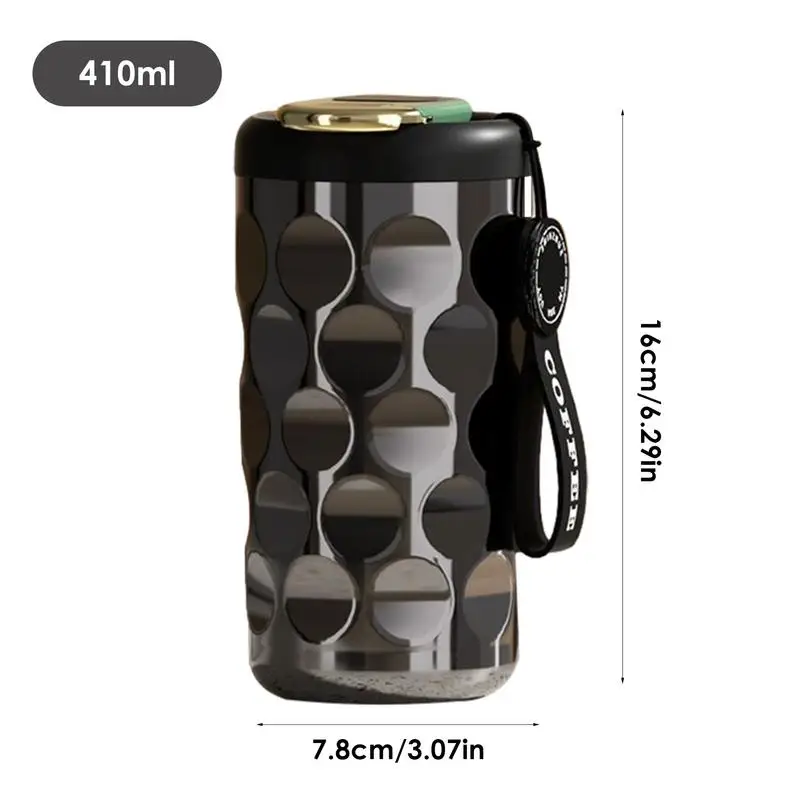 LED 온도 디스플레이 단열 커피 머그잔, 스테인레스 스틸 보온 컵, 캠핑 음료 컵, 410ml,단열 커피 머그 410ml 야외 진공 단열 컵 스테인리스 스틸 내부 음주 도구 가정, 여행, 캠핑, 자동차, 파