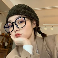 Large Square Frame Anti-Blue Light Glasses Fashion Retro Men Women Computer Gaming Eye Protection Classic Plain Glass Spectacles 2