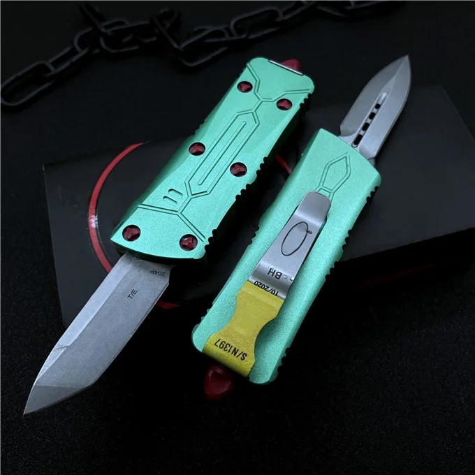 

Micro OTF Tech Knife Combat Troo Series D2 Blade 58-60HRC Hardness aviation aluminum (T6-6061) Handle Outdoor Self Defense Knife