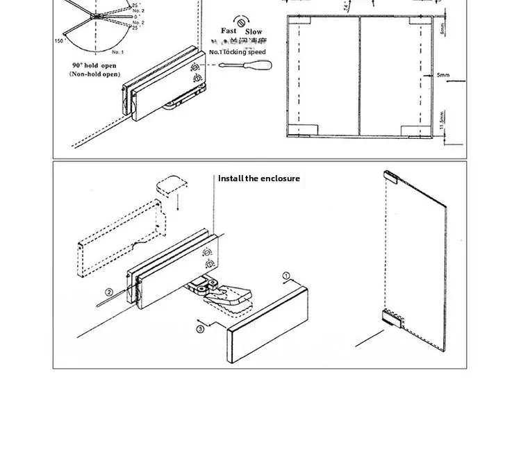 glass door slotting-free floor spring hidden frameless door spring positioning p