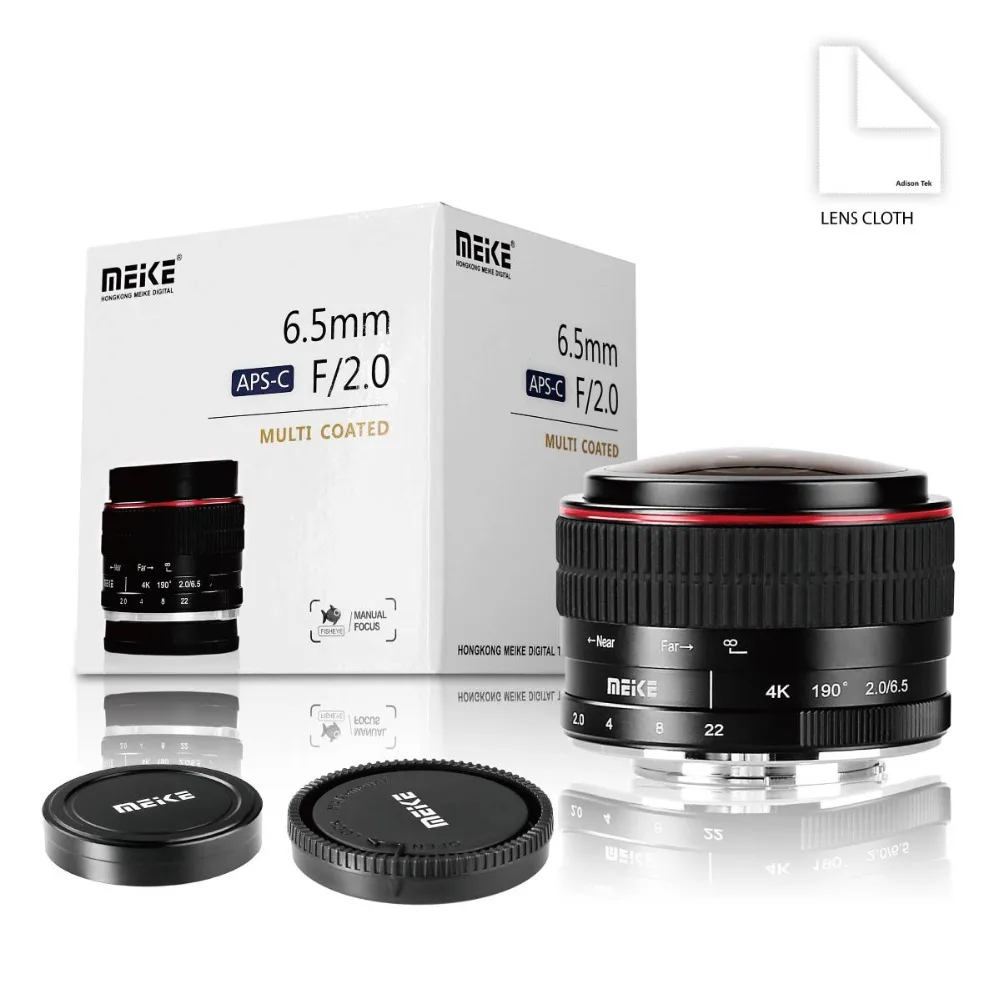 Meike 6.5mm f2.0 APS-C Circular Fisheye Lens for Canon EF-M Mount /for Sony E Mo