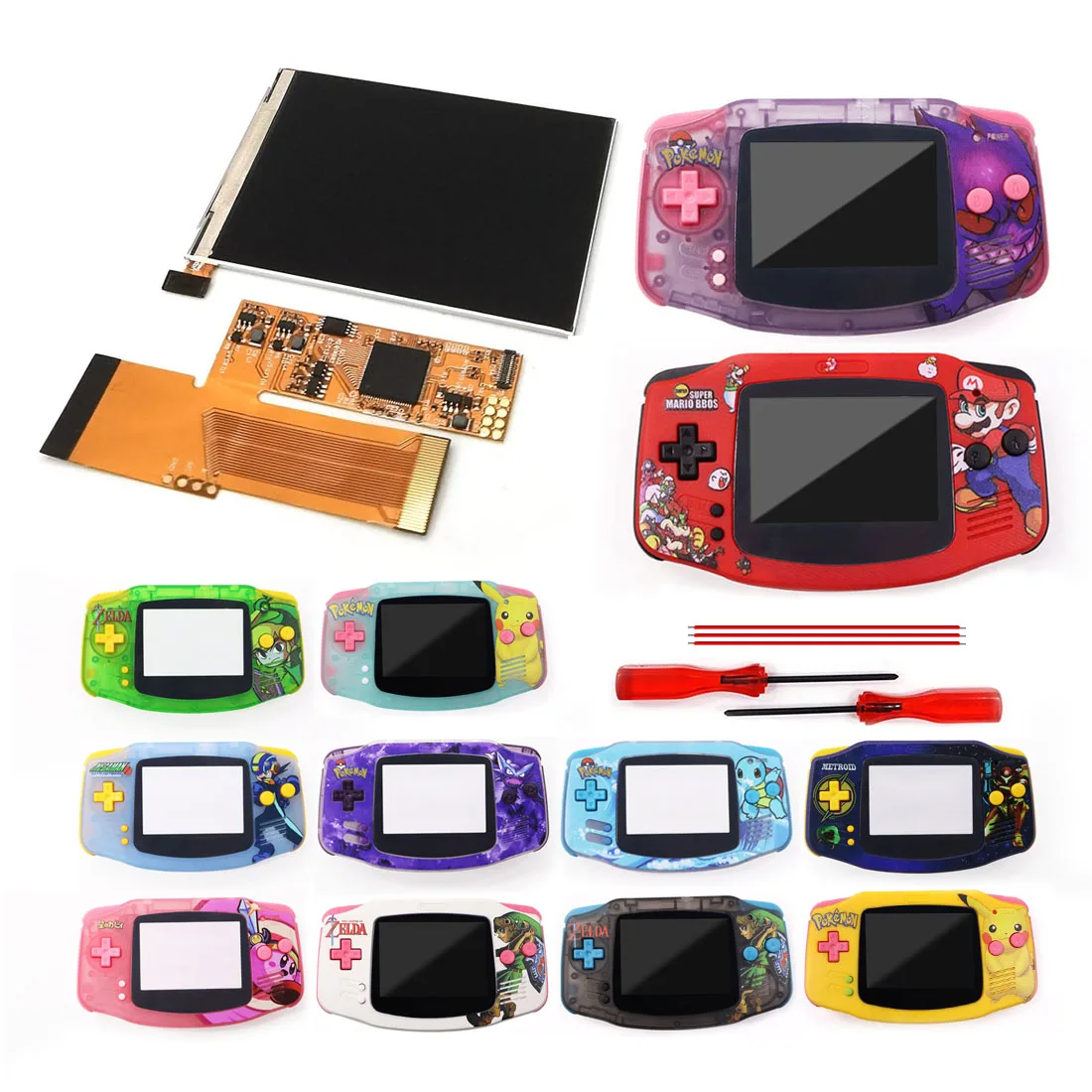 

Custom UV Printed Shell Housing For GBA IPS V2 Screen Kits 10 Levels High Brightness Backlight LCD for Gameboy Advance Console