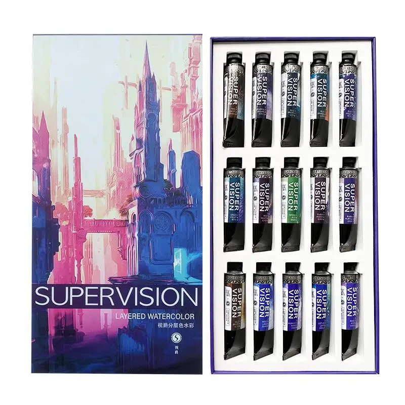 Mini 1/2ml Layered Watercolor Paint Sample 15 Colors Artist Mineral Water Color Painting Art Suppliers
