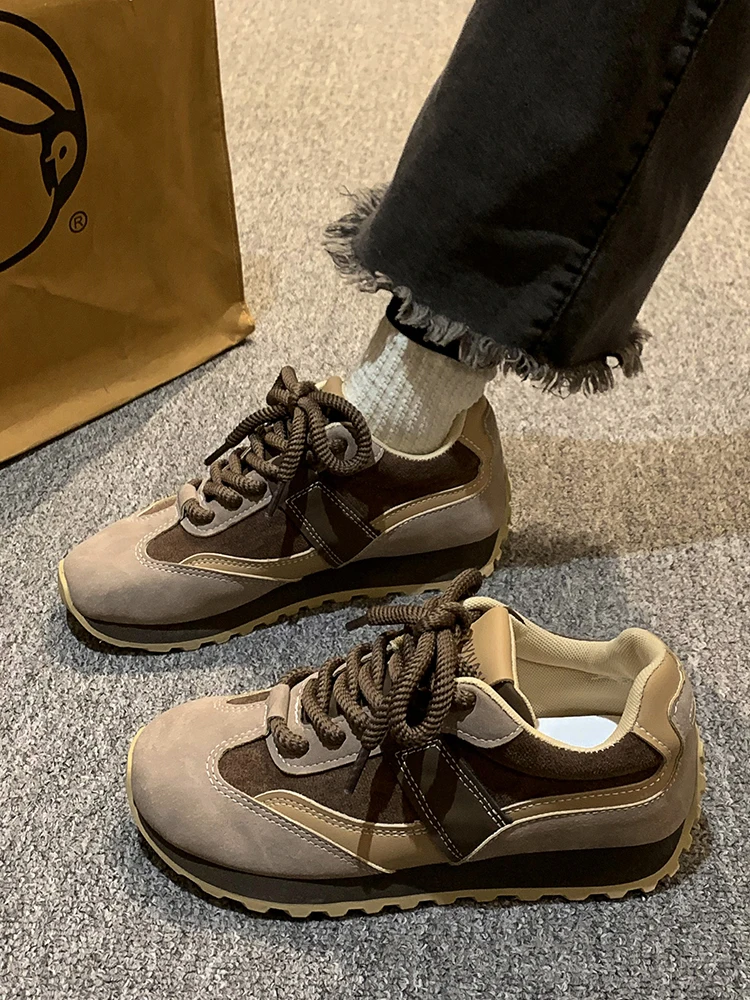 

Shoes Women's Heels Woman-shoes Casual Female Sneakers Platform Ladies Trainers Roses Thick Sole 2023 Running Sewing Lace-Up Ret