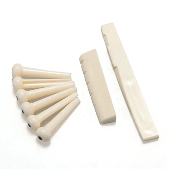 

White Bone Acoustic Guitar, 6 Bridge Pins, Ssaddle, Bone, Acoustic Guitar