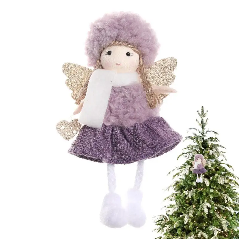 

Angel Girl Doll for Christmas Tree Christmas Decoration Purple Plush Elf Children Gift Christmas Tree Pendant Scene Dressing
