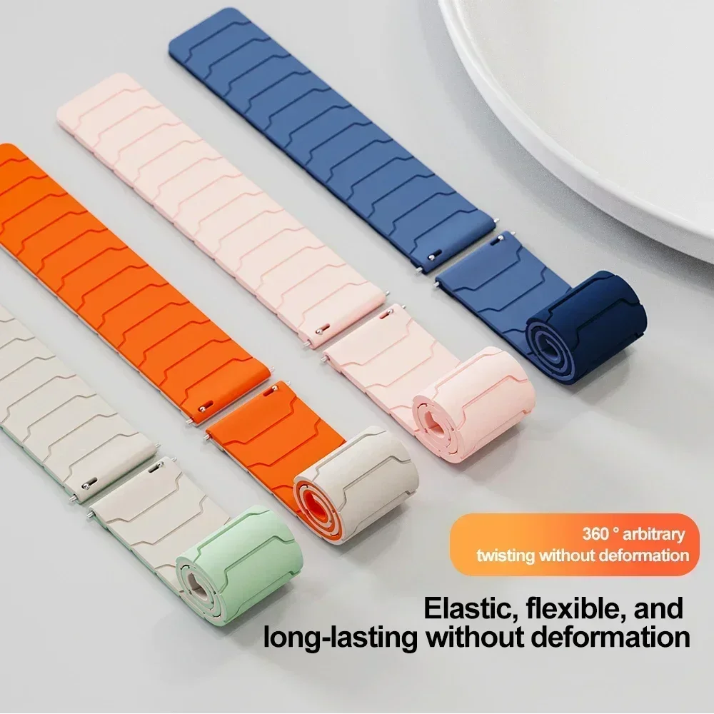 22mm Outdoor Magnetic Silicone Sport Watchband