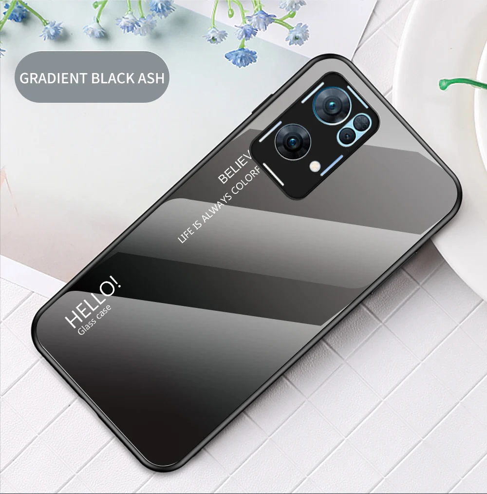 Coque Reo8 DECLAREYAO Coque en verre trempé rigide pour OPPO Renoa 7 6 5 4 3 Pro Plus Ace2 4Z 5Z 6Z 7Z Coque en silicone UL_voghion.com