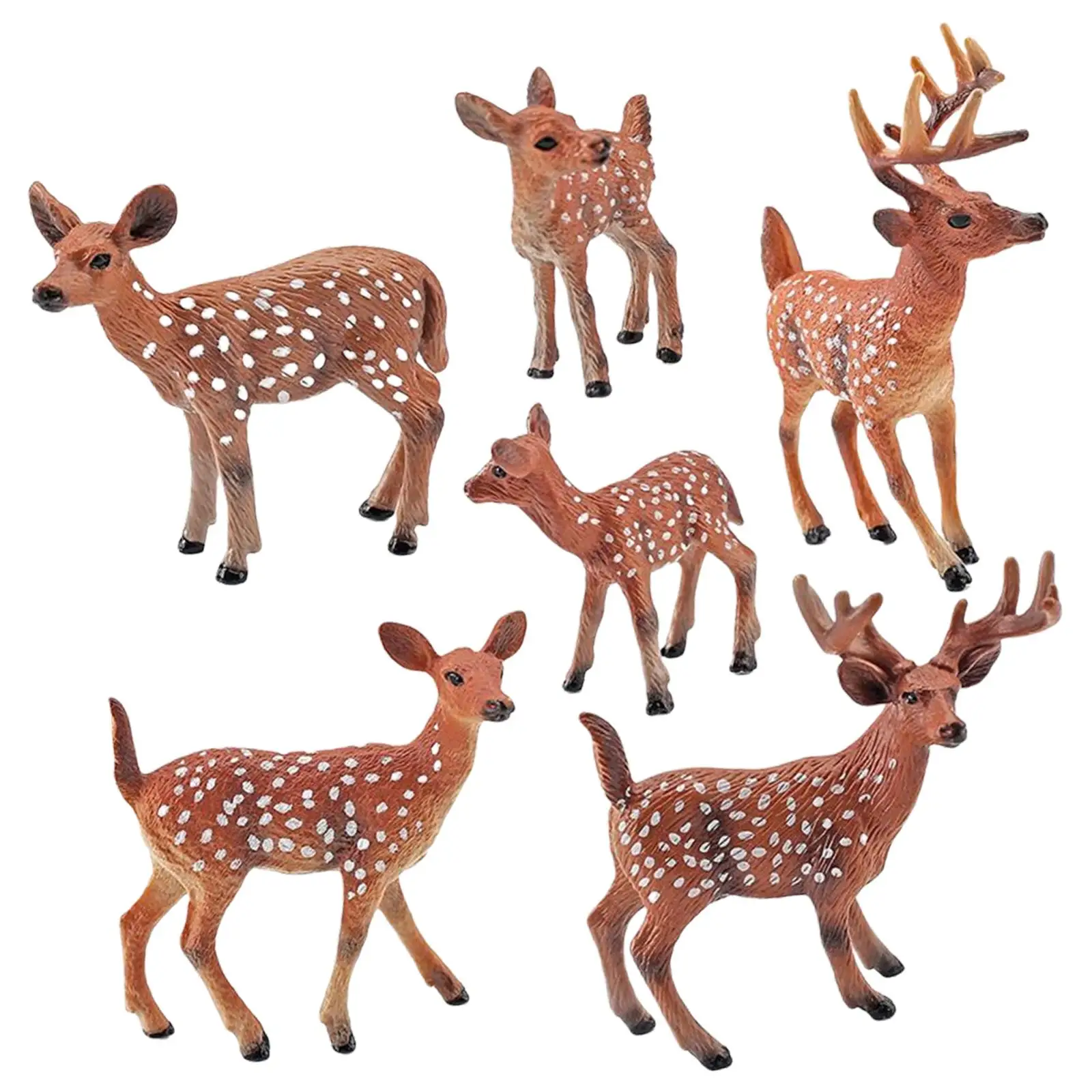 6 Pieces Animal Reindeer Model Figures Plastic for Teaching Prop