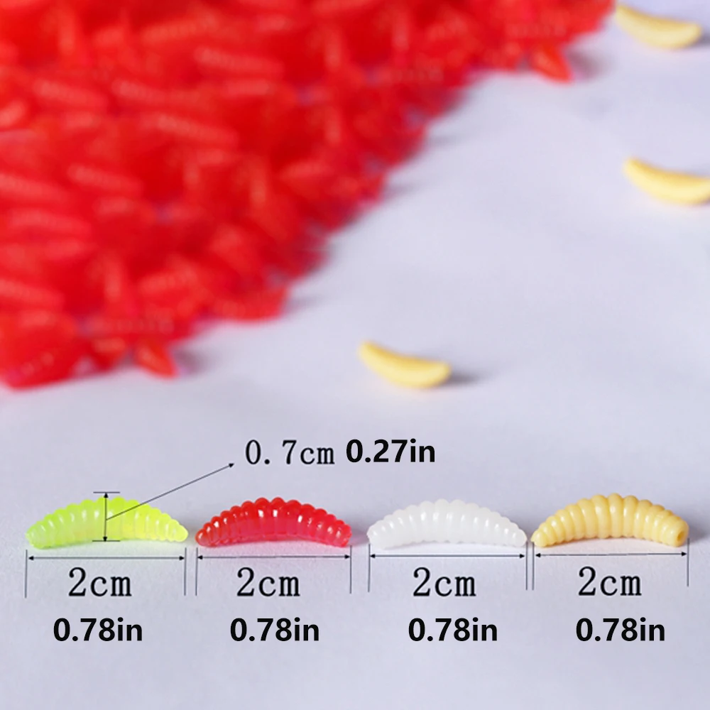 50pcs Lua Soft Bait Fake Breadworms Earthworms Red Worms Soft Worms Fake Worms Fishing Bait 3