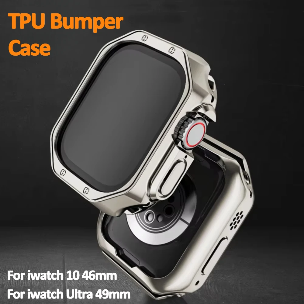 Sleek Metal TPU Bumper Case for Apple Watch - Durable Protector Cover