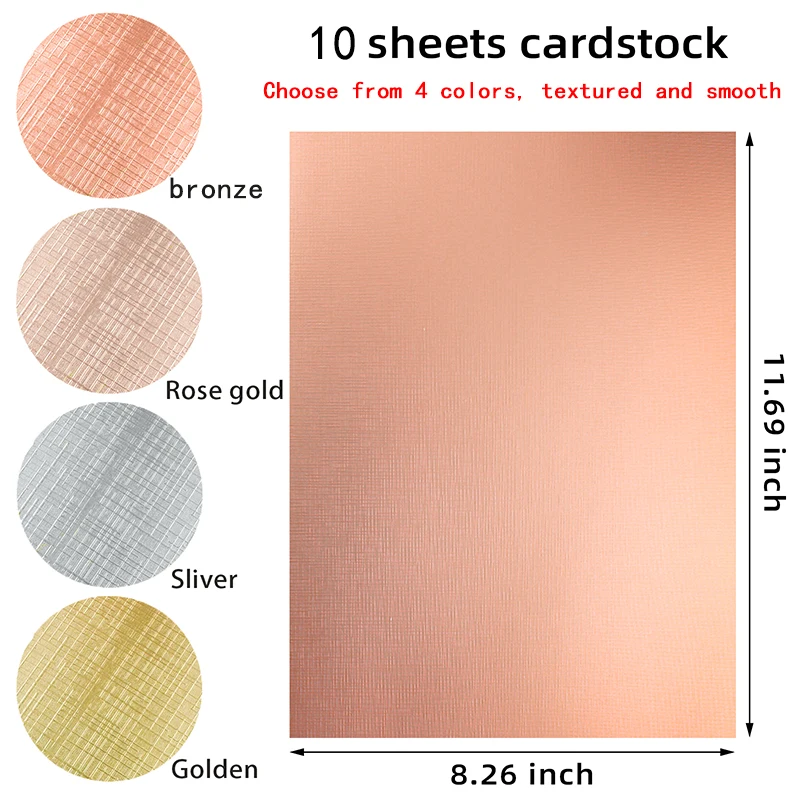 10 Sheets Decorative Cardstock Metallic Heavyweight Stock Paper Premium