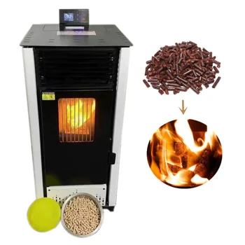 No Noise Small Wood Pellet Stove with European Modern Biomass Sawdust Burning Stoves Bio Fuel Pellets Boilers