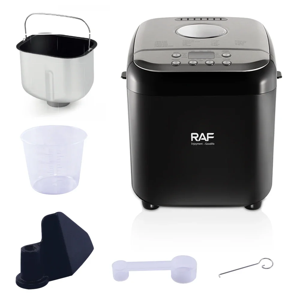 600W Home Bread Machine with Clear LCD Display Efficient and Time-saving Large Glass Viewing Window non stick pan 2