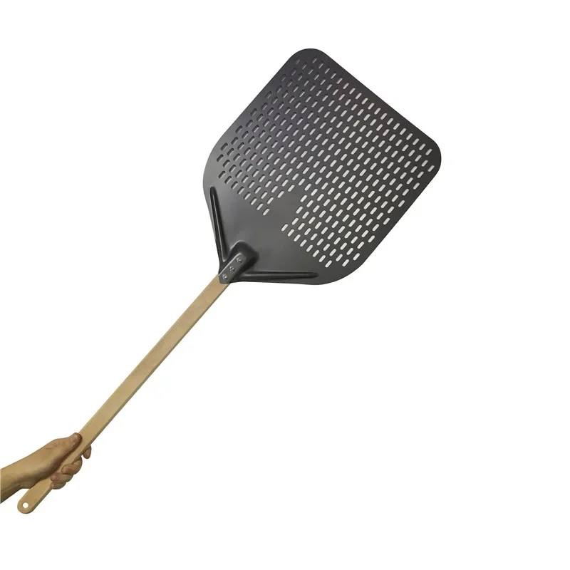 Aluminum Pizza Shovel Peel tray Lifter Tools Non Slip Wooden Handle Cake Bread Paddle Cheese Cutter Baking Turner Accessorie pizza peel