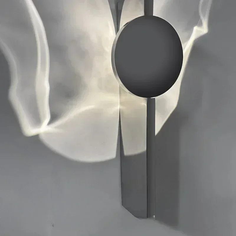 SANDYHA Modern Silver Wall Lamp Stainless Steel Ripple Lustre Home Decor Living Room Bedroom Bedside Corridor Led Night Light