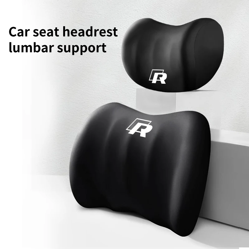 Supporto Lombare Per Auto Poggiatesta Cuscino Per Il Collo Cuscino Lombare Morbido Per Vw R Tiguan Cc Jetta Polo Golf Passat Scirocco T-Roc Touareg