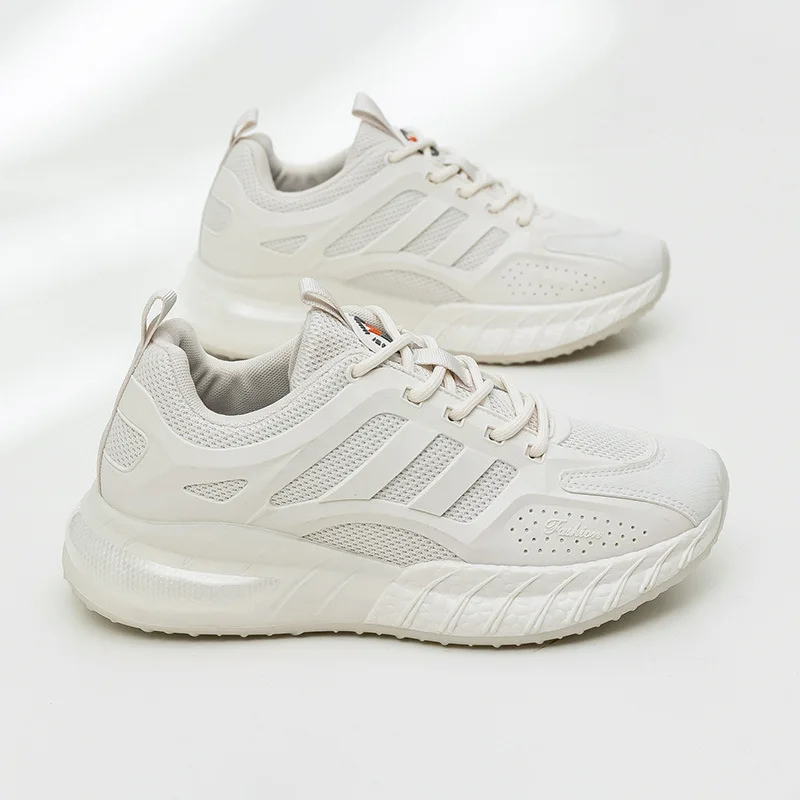 New Popcorn Bottom Sneakers Female Couple Versatile Thick-soled Little White Shoes Mesh Breathable Running Shoes Men's F8802
