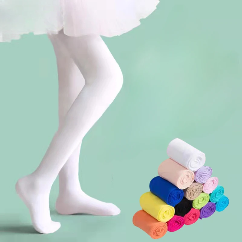 Stocking Children Velvet Solid White Pantyhose Summer Spring Candy Color Kids Pantyhose Ballet Dance Tights For Girls girls pantyhose children stockings