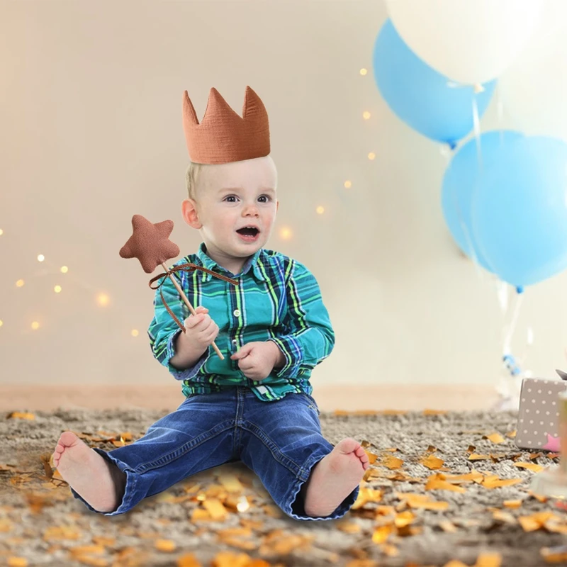 Baby Birthday Party Hat Set, Coroa, Headband,