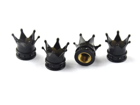 4PCS Universal Crown Valve Caps - Dustproof & Waterproof Wheel Covers