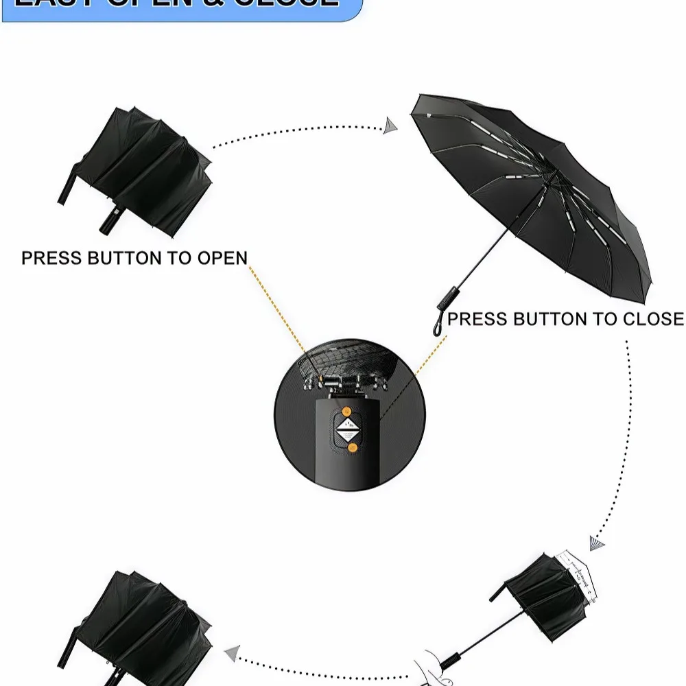 24 bone automatic folding umbrella Windproof sunshade Men's and women's Luxury Business Umbrella