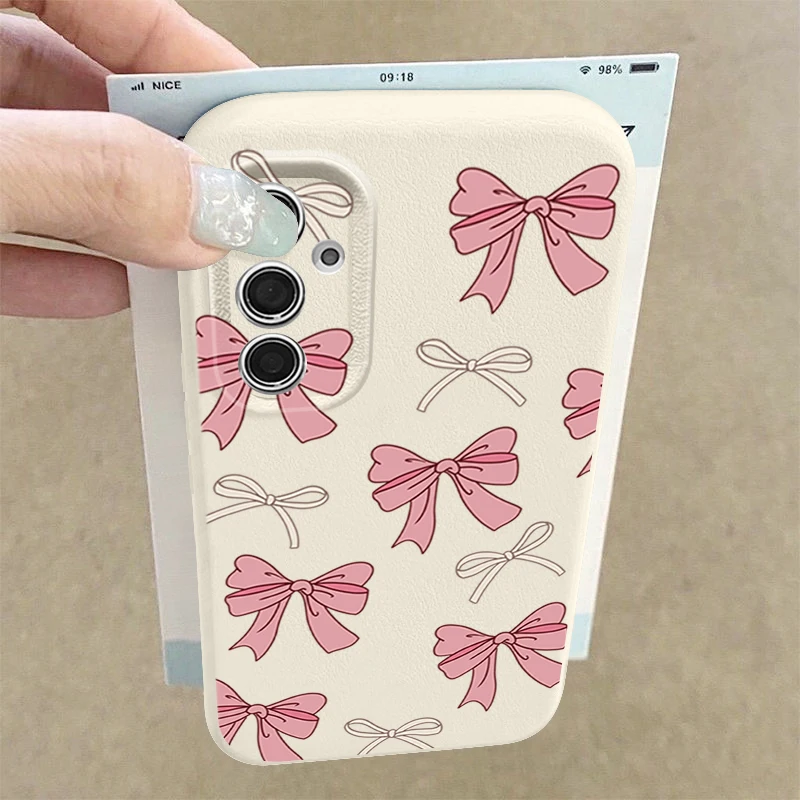 Elegant Pink Bowknot Soft Phone Case Cover
