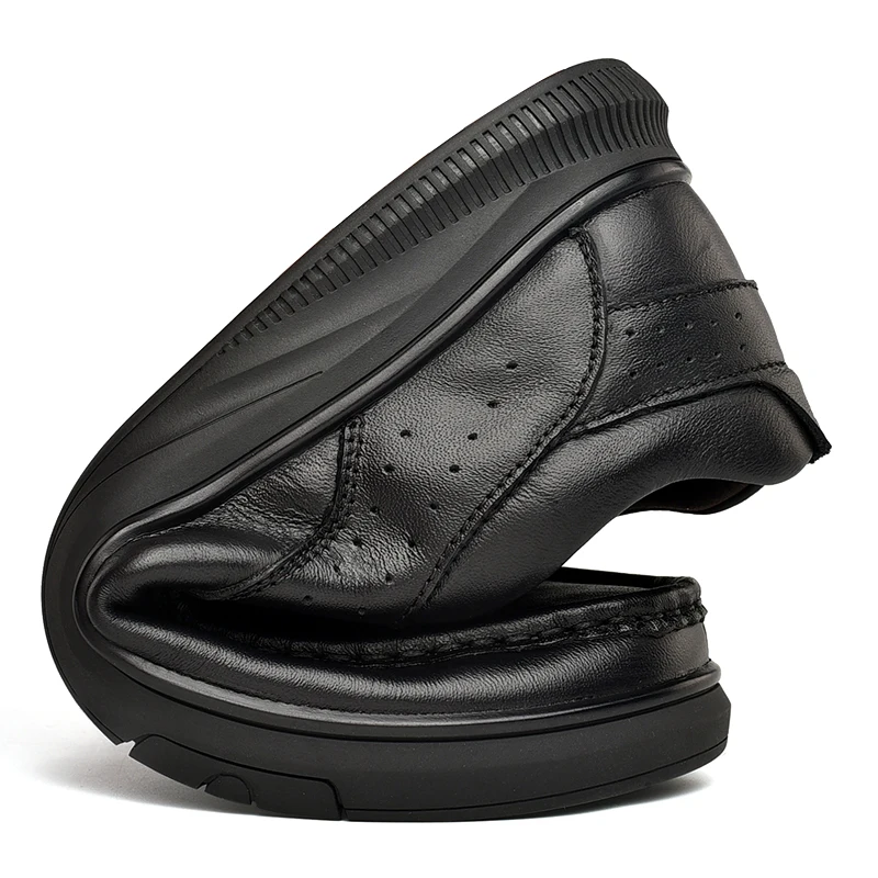 Golden Sapling Genuine Leather Men's Casual Shoes Business Loafers Fashion Leisure Flats for Men Office Party Wedding Moccasins