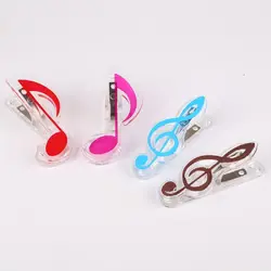 1PC Musical Note Binder Clips Letter Paper Clip Music Score Paper Plastic Spring Holder Office Supplies Binding Securing Clips