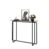 Single Layer Tempered Glass Porch Table - Black Leg Rectangular Console Table - Double Tempered Glass Tea Table 3